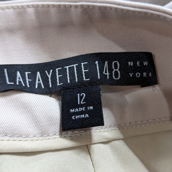 Lafayette 148 Waverly cream wool blend professional work slacks 12 - Picture 10 of 15